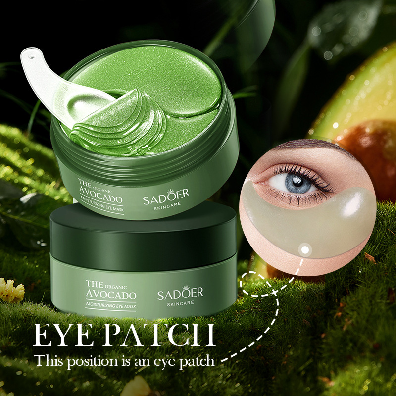 Full English SADOER Avocado Tender, Smooth and elastic Eye Mask for eye care, cross-border export wholesale Specification drawing