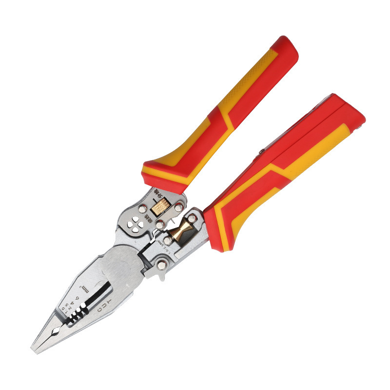New thickened 9-in-1 multi-functional wire stripper with electrical measurement function, wire cutting and pulling, cable cutting and crimping, electrician's pliers Item Picture
