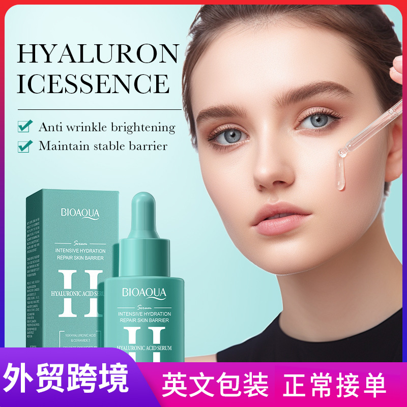 All-english BIOAOUA Hyaluronic Acid Essence Moisturizing and hydrating Essence Serum Cross-border export wholesale full figure