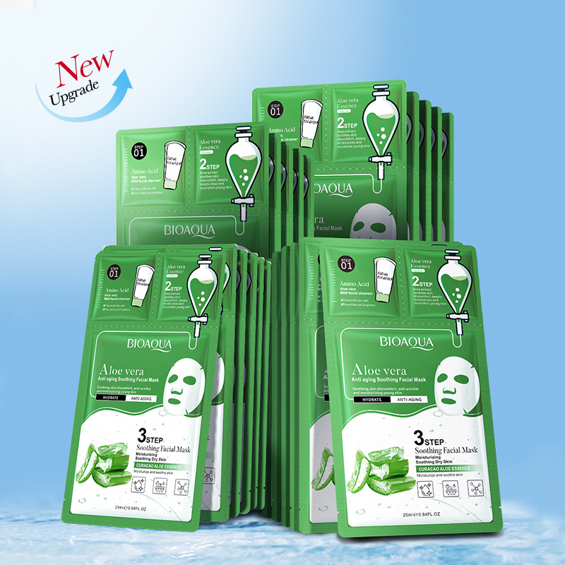 All-english BIOAOUA Collagen Three-Step Facial mask Hydrating and Moisturizing Mask Cross-border export wholesale Application Scenario