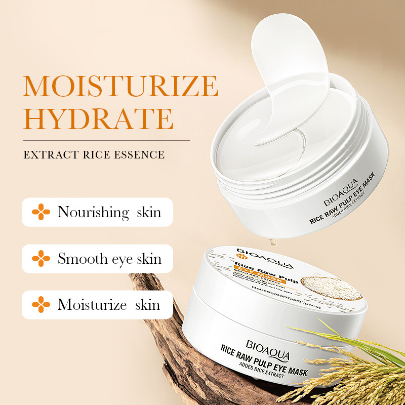 All-english BIOAOUA Rice pureed Eye mask Moisturizing Skin Eye Mask Patch Cross-border export wholesale details Picture