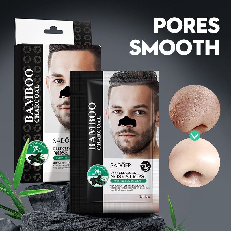 Full English SADOER Bamboo Charcoal Deep Cleansing Nose Strips for Blackhead removal T-zone care nose strips cross-border export wholesale Application Scenario