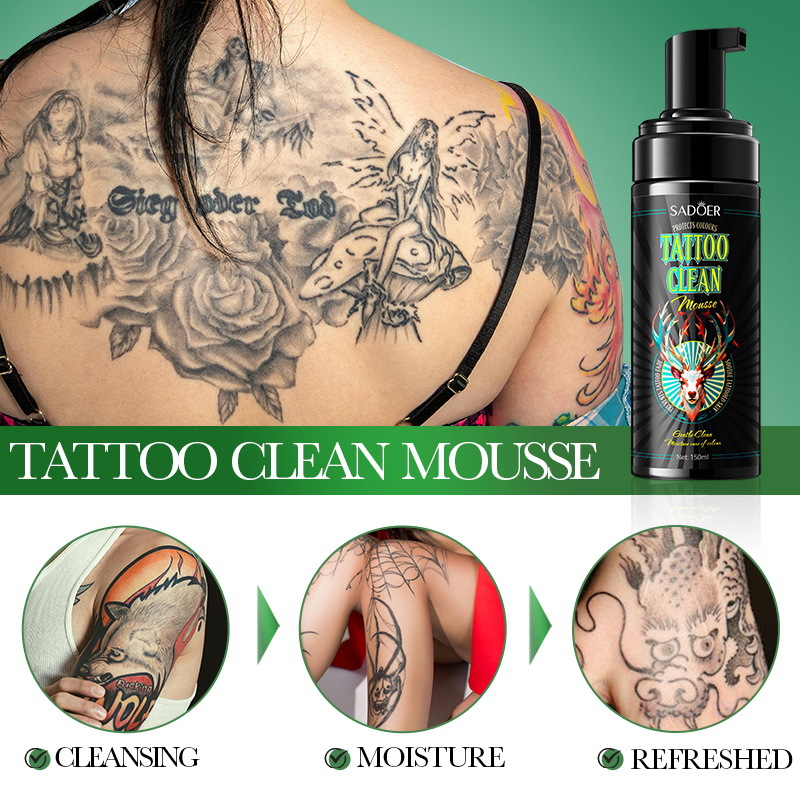 Full English SADOER tattoo color care and cleaning mousse for arm and back tattoo cleaning cross-border export wholesale Item Picture