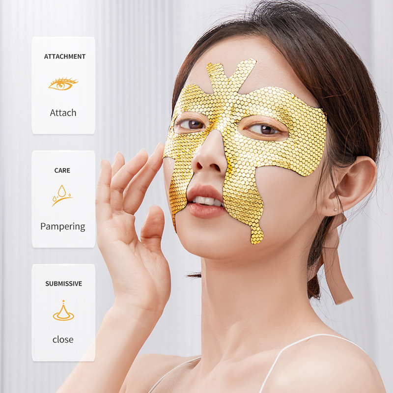 Cross-border export wholesale of SADOER Golden Butterfly Eye mask Hydrating and Nourishing Eye Mask Sheets in full English Specification drawing