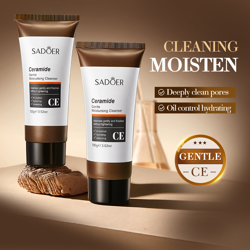 All-english SADOER ceramide Gentle Moisturizing Facial Cleanser for cleansing the face, cross-border export wholesale full figure