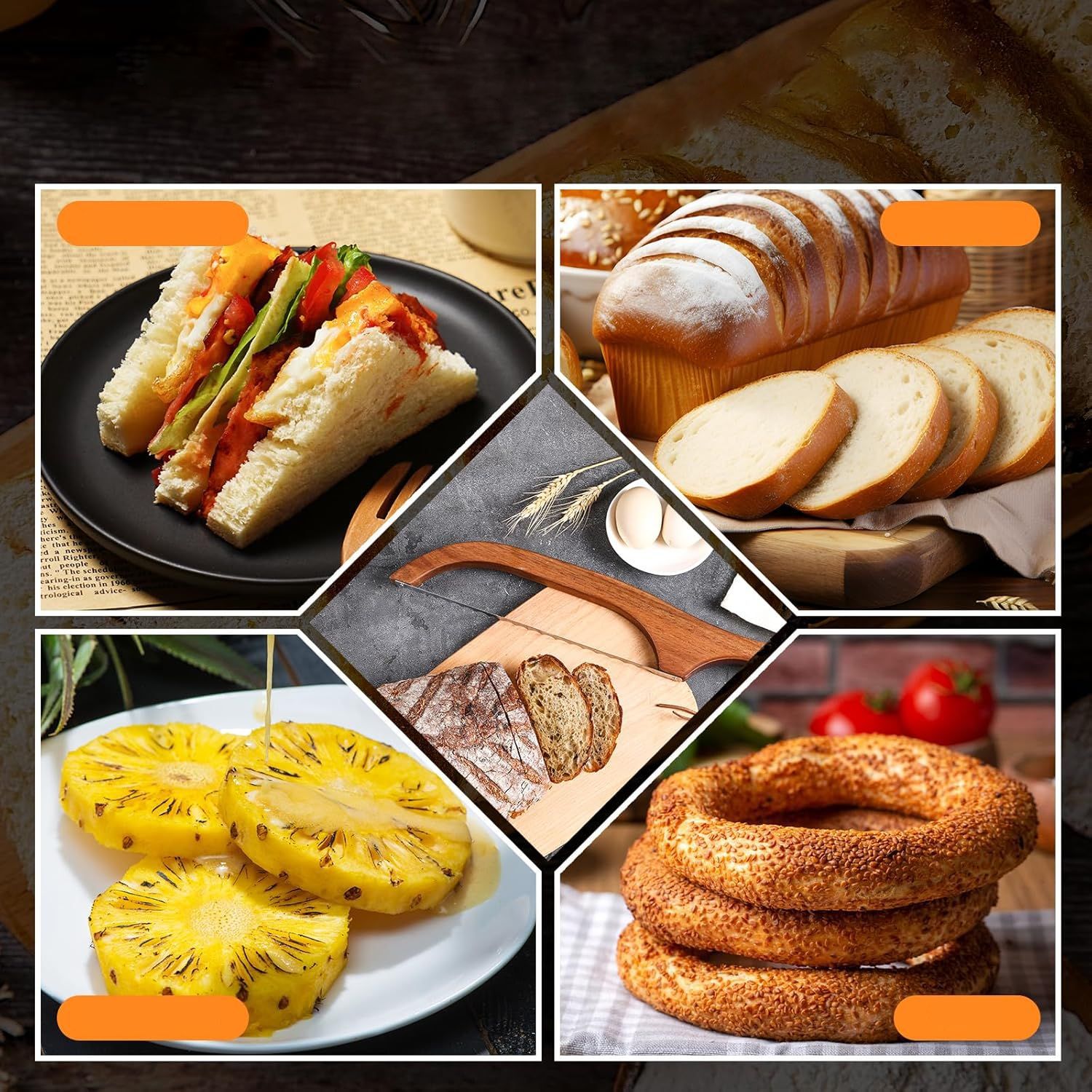 Hot-selling bread cutter, toast saw, simple bread cutting tool, wooden baguette cutting saw Application Scenario
