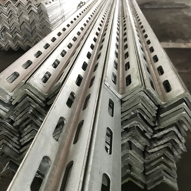 The manufacturer supplies perforated Angle steel brackets, galvanized double-hole Angle steel in all specifications, and q235 Angle iron can be delivered to the factory details Picture