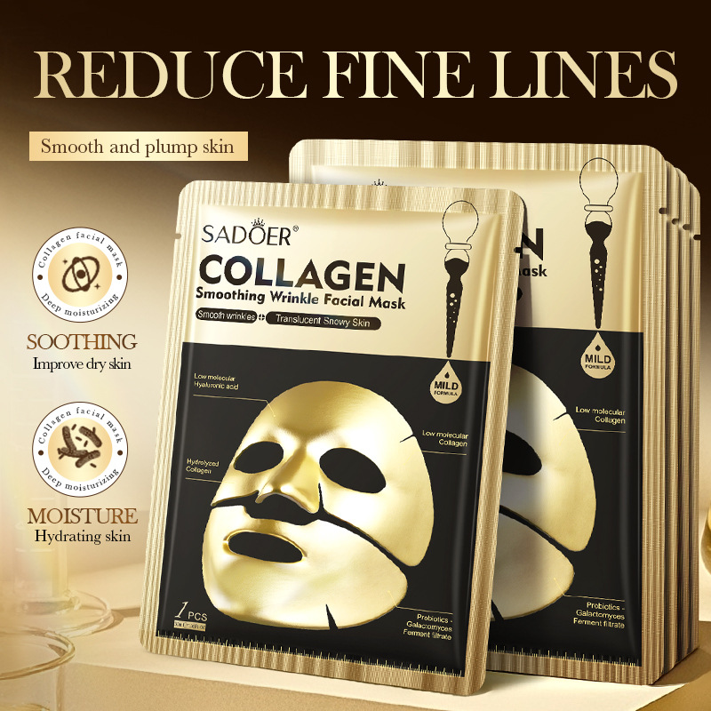 Cross-border export wholesale of SADOER collagen anti-wrinkle Split Mask Moisturizing and hydrating Mask in full English details Picture