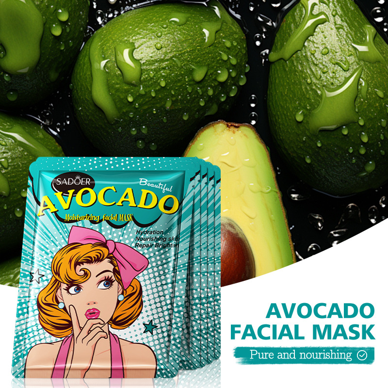 All-english SADOER Avocado Plant Extract Moisturizing Goddess Mask, Hydrating and Moisturizing Mask Patch Cross-border export wholesale Specification drawing