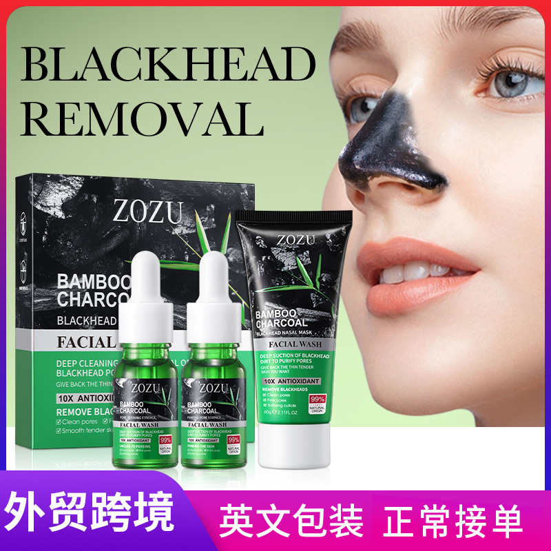 All-english ZOZU Blackhead Removal and Pore-shrinking Set Facial T-zone Care Kit Cross-border export wholesale full figure