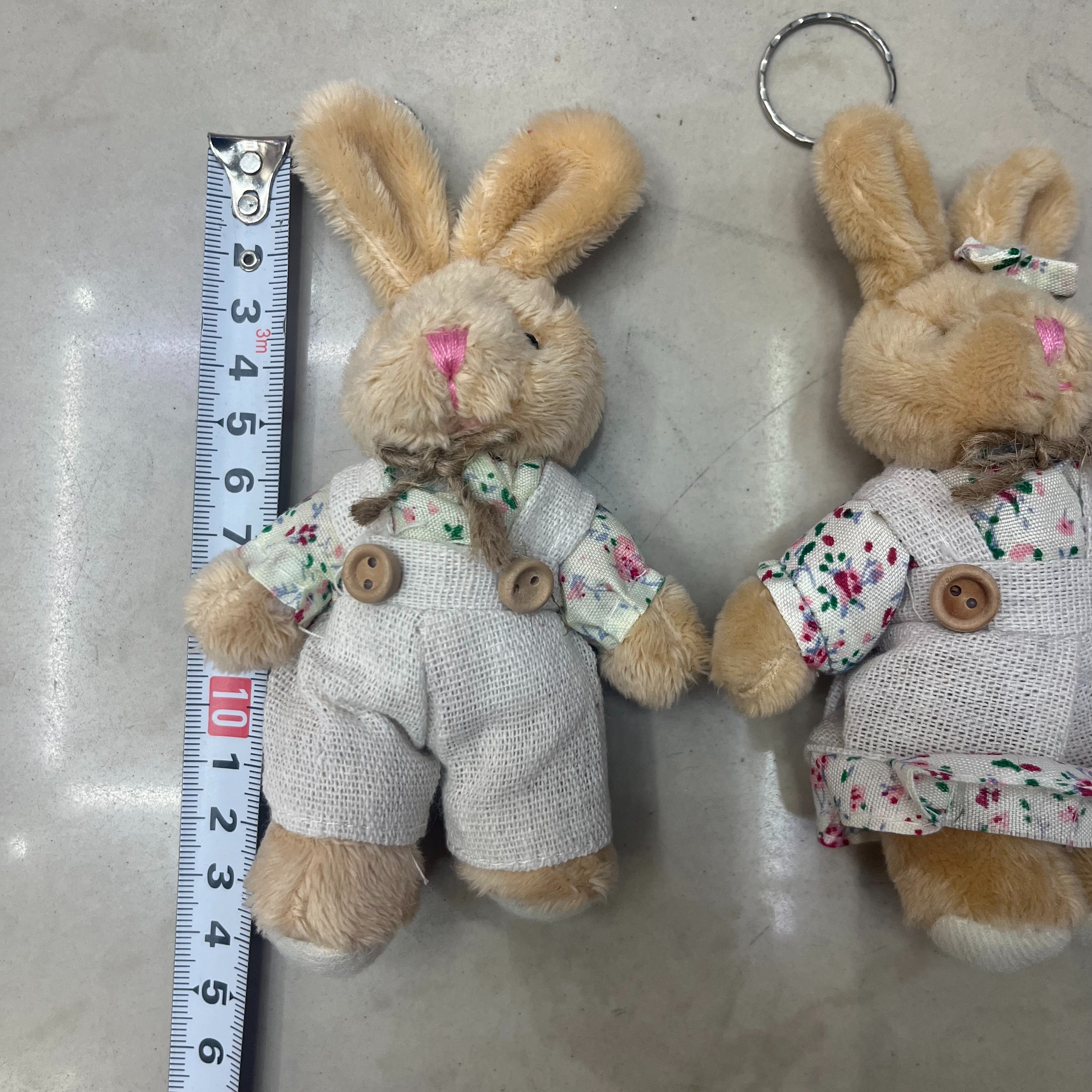 Linen couple rabbits, Japanese-style plush toys, rabbits, standing rabbits, creative dolls, cartoon accessories, plush figurines, keychains, cloth dolls, cute decorations, gifts, claw machine factory direct sales details Picture