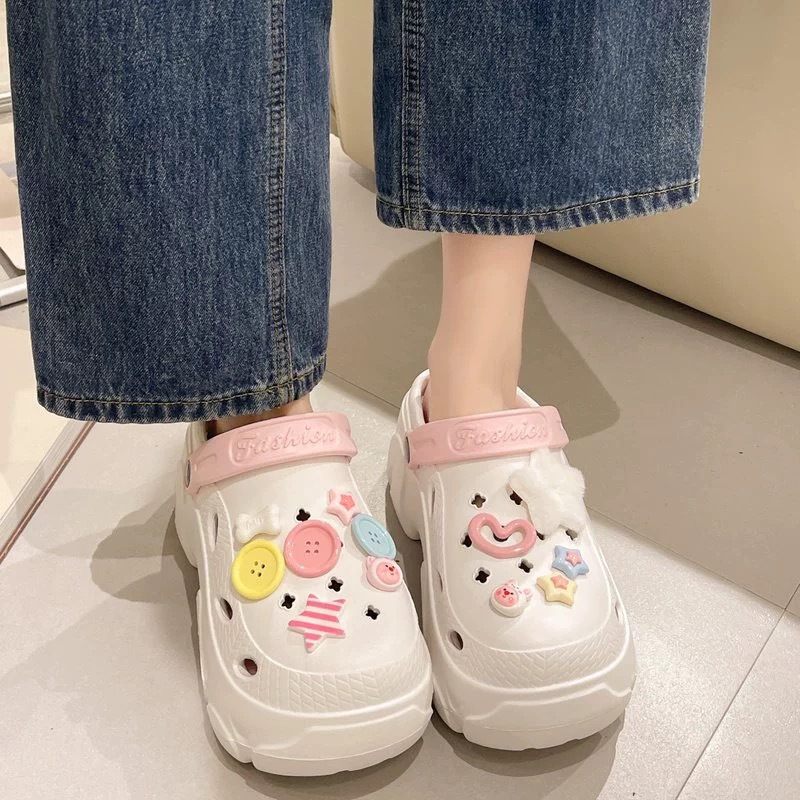 Thick-soled 2024 new style Clogs for women, summer outerwear, anti-slip and height-increasing, beach and beachhead semi-cool slippers for women, 292 Specification drawing