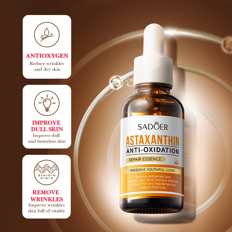 Cross-border export wholesale of SADOER astaxanthin Antioxidant Essence Hydrating and brightening Essence in English Specification drawing