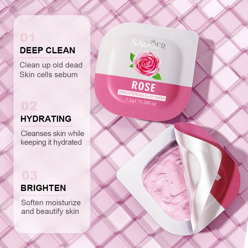 Cross-border wholesale of SADOER rose skin care mud film, smooth, dry, gentle and clean Specification drawing