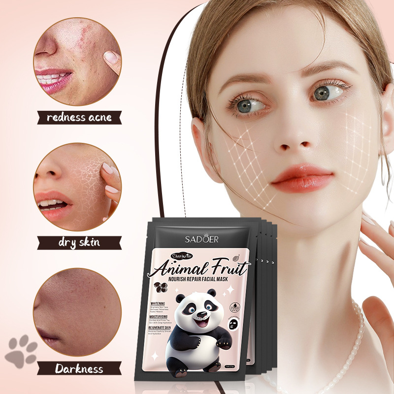 Cross-border export wholesale of SADOER Panda Shea Butter Nourishing Repair Mask and Hydrating Moisturizing Mask in full English Specification drawing