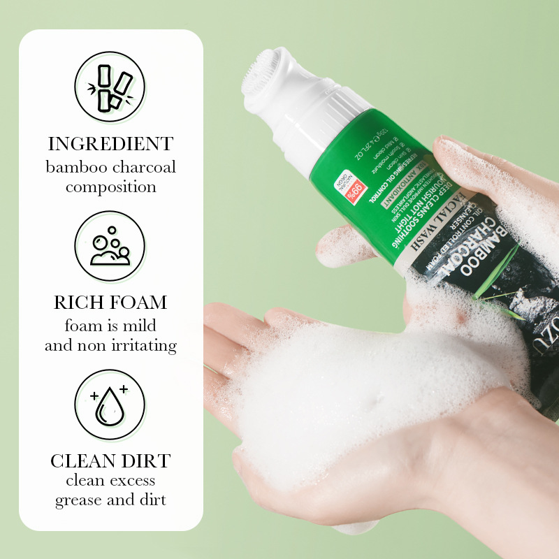 All-english ZOZU bamboo charcoal Cleansing Facial cleanser for pore cleaning, cross-border export wholesale details Picture