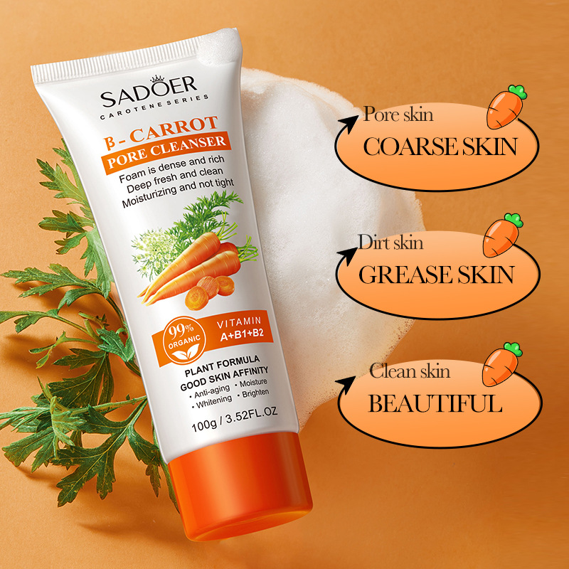 All-english SADOER Carrot Pore-Cleansing Facial Cleanser Cross-border export wholesale Application Scenario