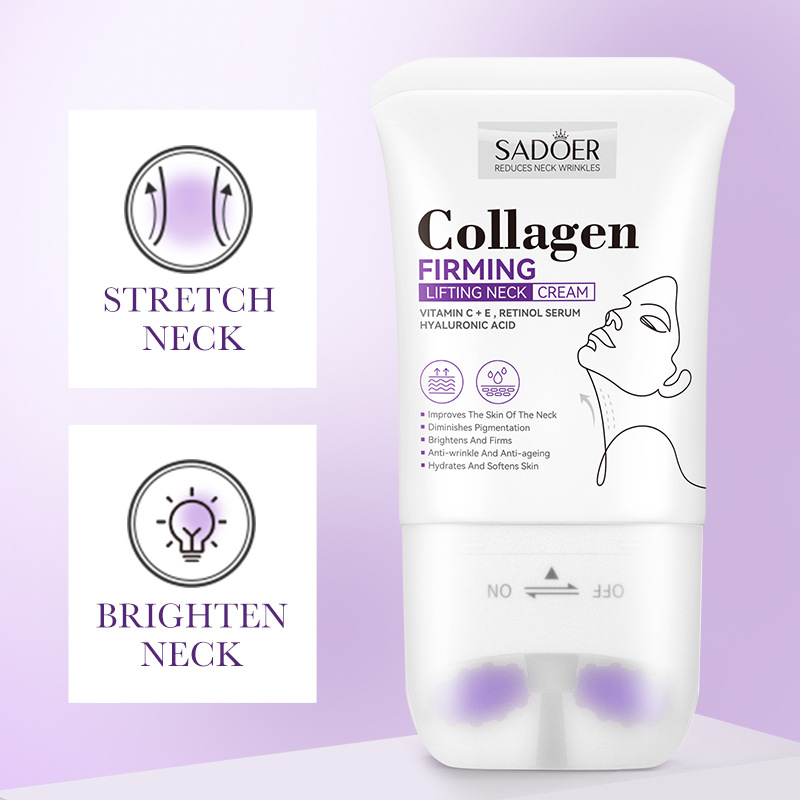 Full English SADOER Collagen Firming and Lifting Neck Cream Roller type beauty Neck Cream Cross-border export wholesale details Picture