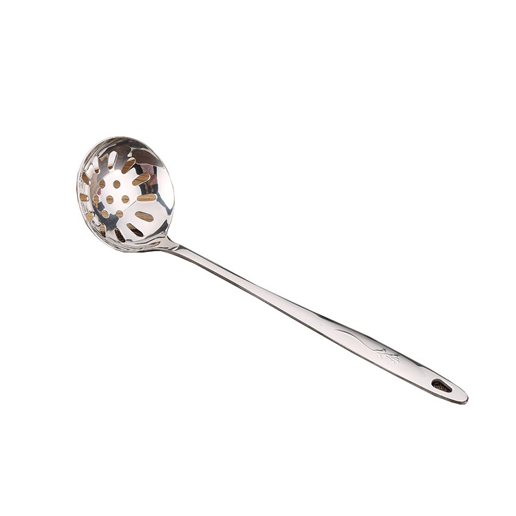 Wholesale sanded stainless steel kitchenware sets, one flower soup shell, soup drain, restaurant household hot pot spoons, kitchen tools Item Picture