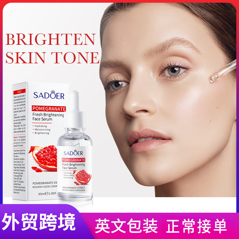 Full English SADOER Pomegranate Revitalizing and Beautifying Essence, Hydrating and Delicate Skin Nourishing Essence, cross-border export wholesale full figure
