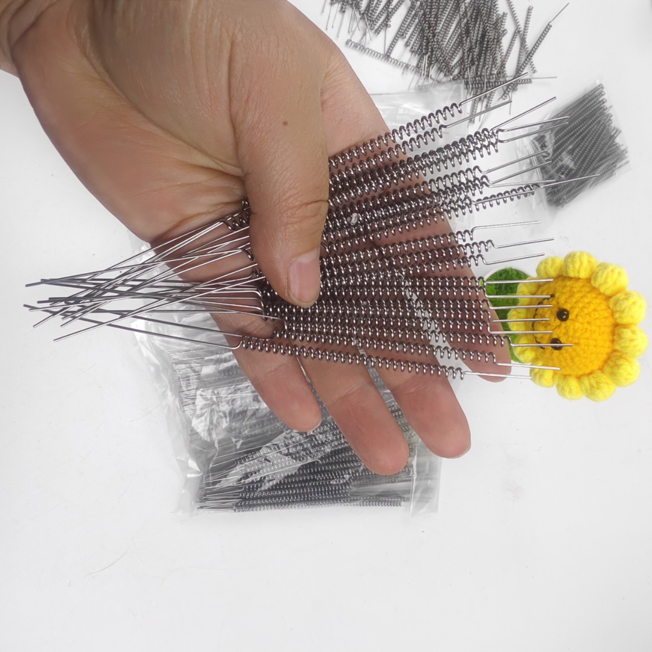 Handmade spring thickening and lengthening diy material rocking pot spring accessory material crocheted pot spring accessory details Picture