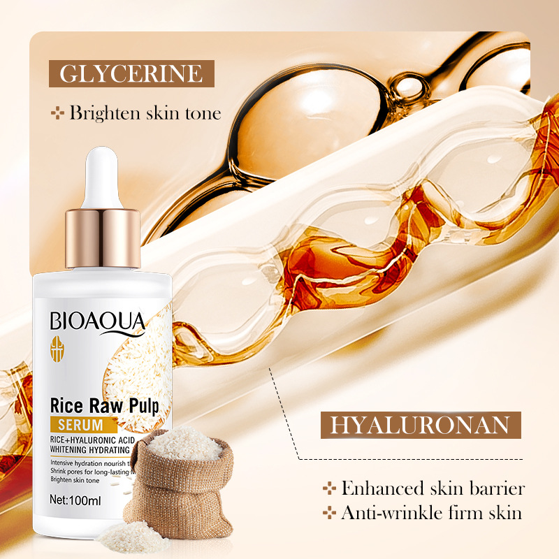 All-english BIOAOUA Rice Puree Hyaluronic Acid Hydrating Essence and Nourishing Essence cross-border export wholesale Application Scenario