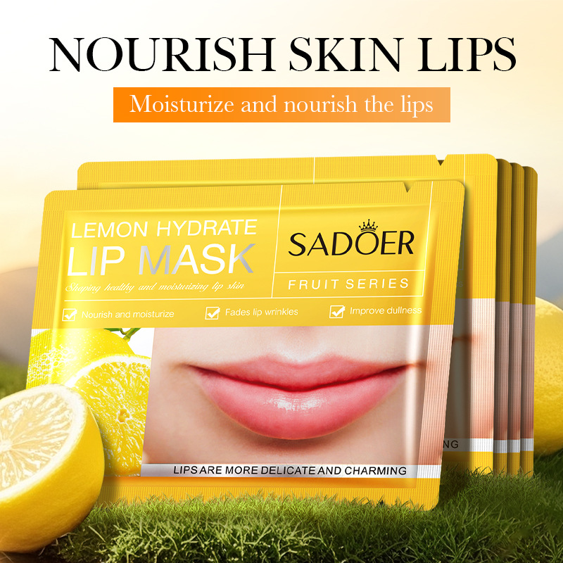 All-english SADOER Lemon Hydrating Lip Mask for moisturizing autumn and winter and preventing dryness and cracking, cross-border export wholesale details Picture