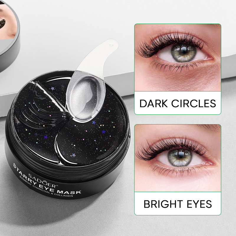 Cross-border wholesale of SADOER bamboo charcoal Starry Sky Eye mask Eye Mask for eye care around the eyes Specification drawing