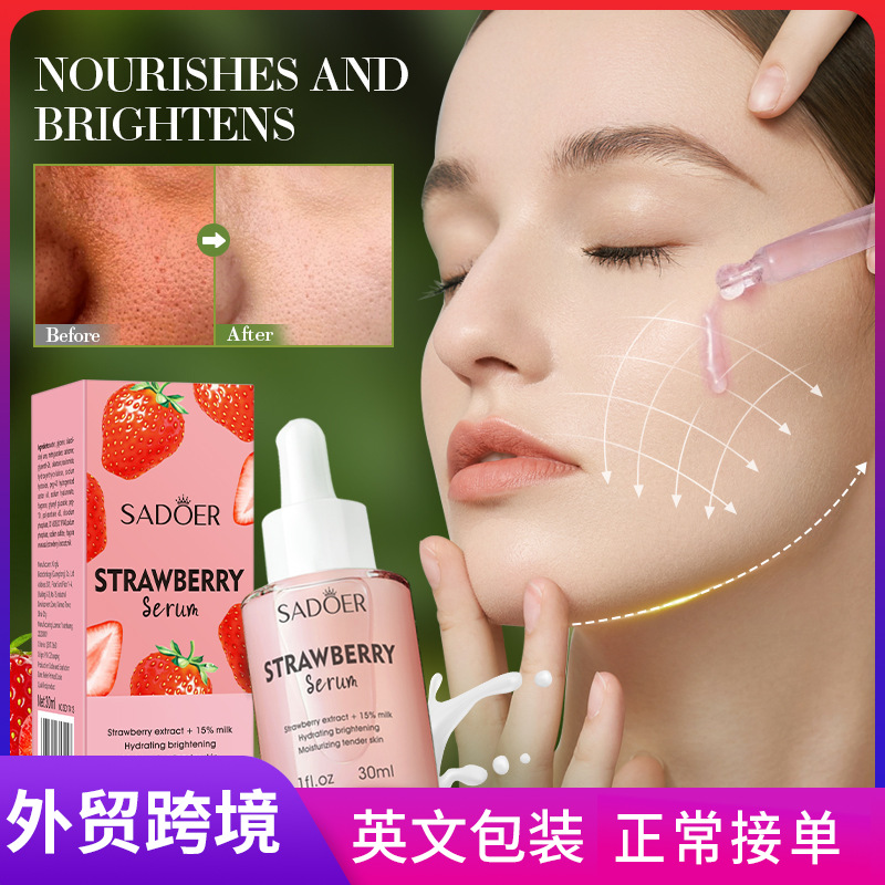 Full English SADOER Strawberry Fruit Milk Essence Moisturizing and Hydrating Essence Cross-border export wholesale full figure