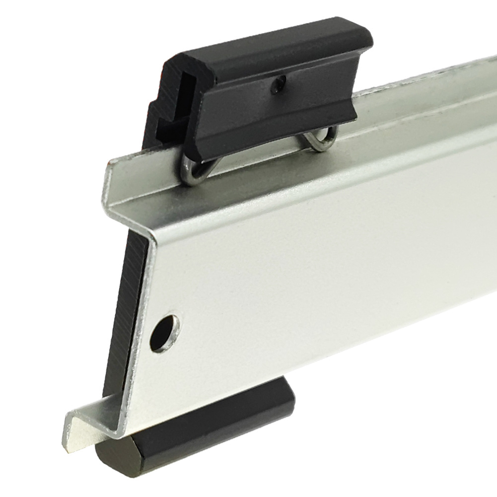 Standard 35mm rail clip installation DIN rail clip clip aluminum alloy black hanging rail accessory Specification drawing