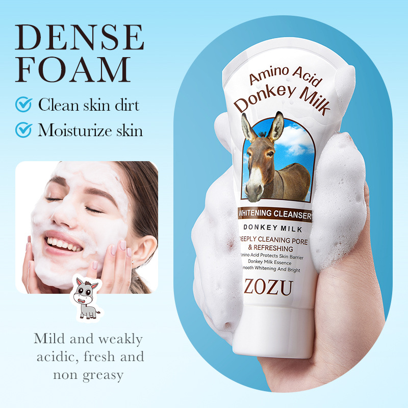 Cross-border wholesale of all-English ZOZU amino acid donkey Milk Facial cleanser for delicate skin Application Scenario