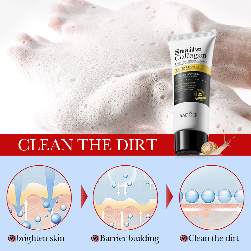 SADOER Snail Collagen Gentle Facial Cleanser, non-irritating facial cleanser, cross-border export wholesale Item Picture