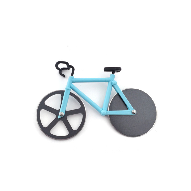 Creative bicycle pizza cutter stainless steel medium pizza maker, home pizza roller cutting tool for baking pizza Specification drawing