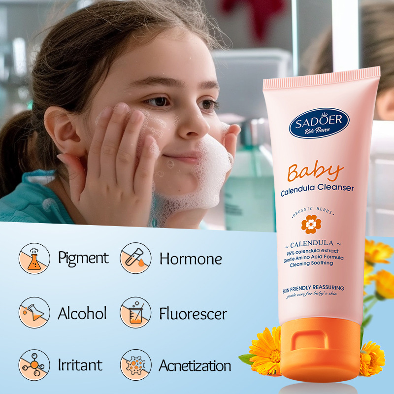 SADOER Children's Calendula amino Acid Gentle Soothing Facial Cleanser Cross-border export wholesale Specification drawing