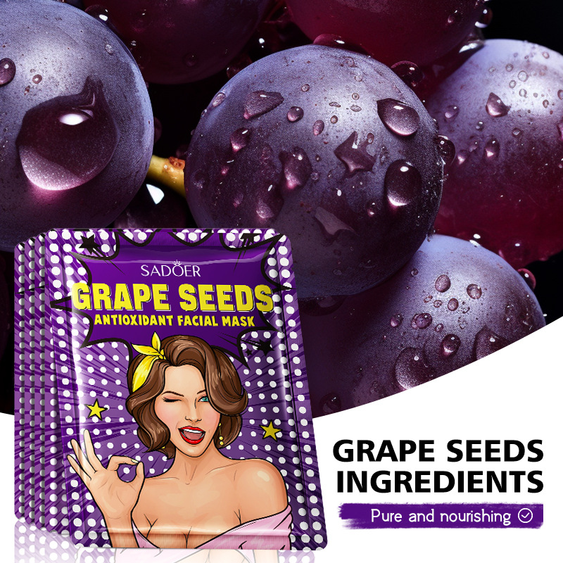 Cross-border export wholesale of SADOER grape Seed Antioxidant Hydrating Goddess Mask and Moisturizing Mask Patch details Picture