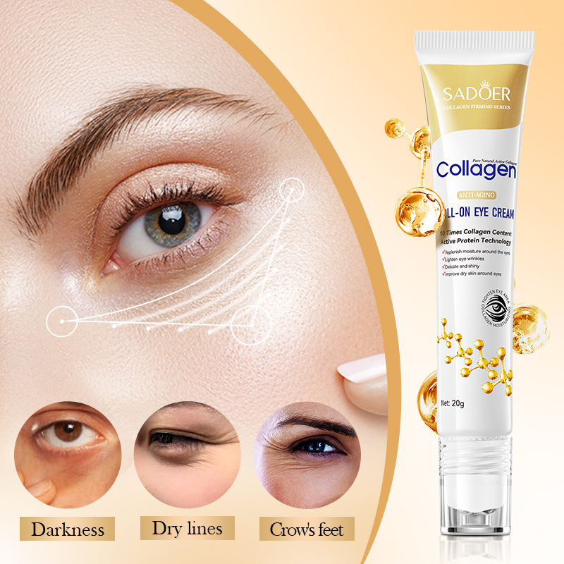 Full English SADOER Collagen Anti-Wrinkle Rolling Eye Cream Moisturizing Eye Cream Cross-border export wholesale Application Scenario