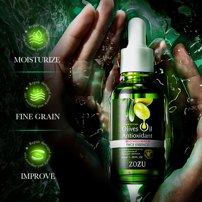 All-english ZOZU Olive Oil Soothing and Repairing Essence Hydrating and Nourishing Skin Serum Cross-border export wholesale Specification drawing