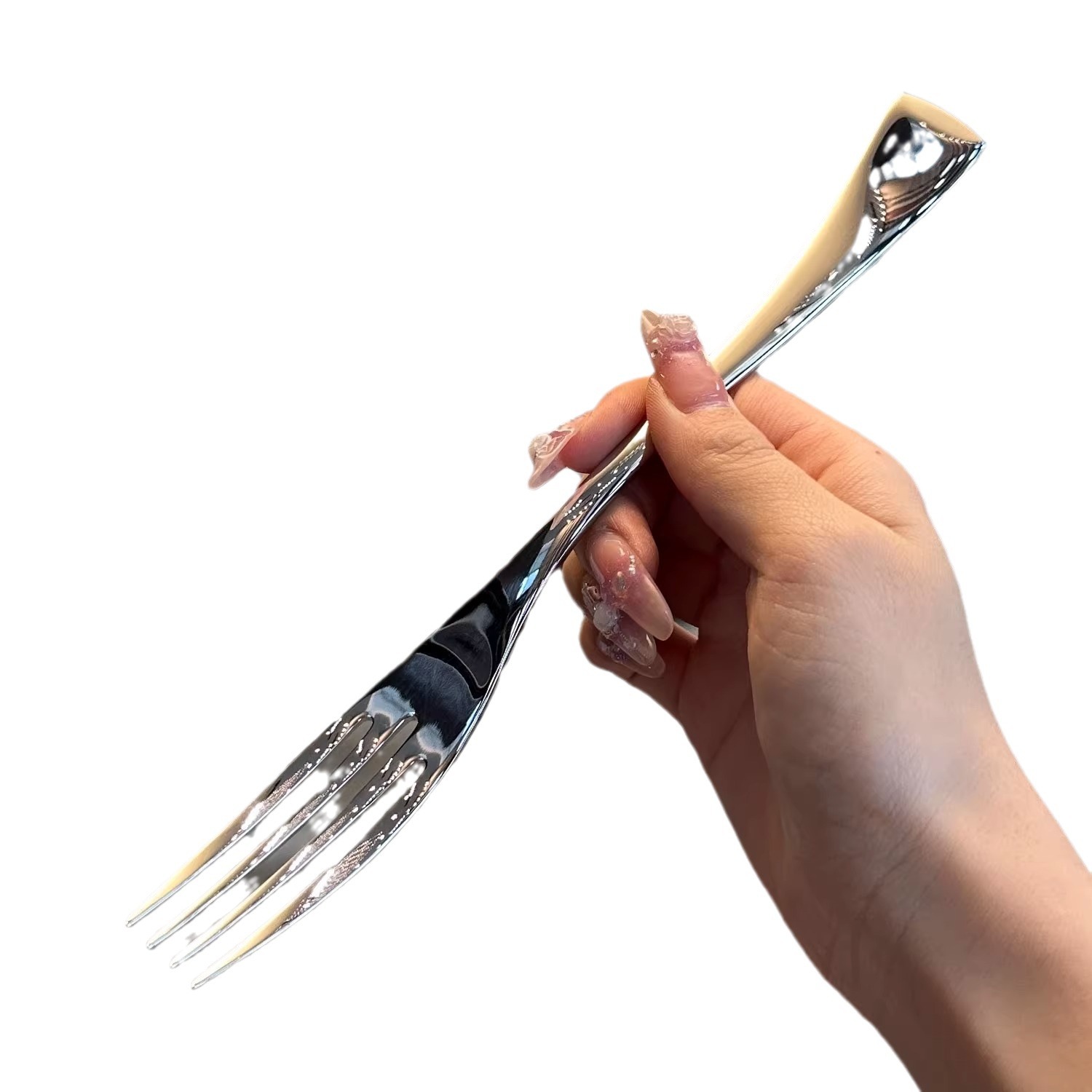 "High-end texture!" Export 304 stainless steel fork, fruit salad fork, long-handled steak and wine shop fork Item Picture