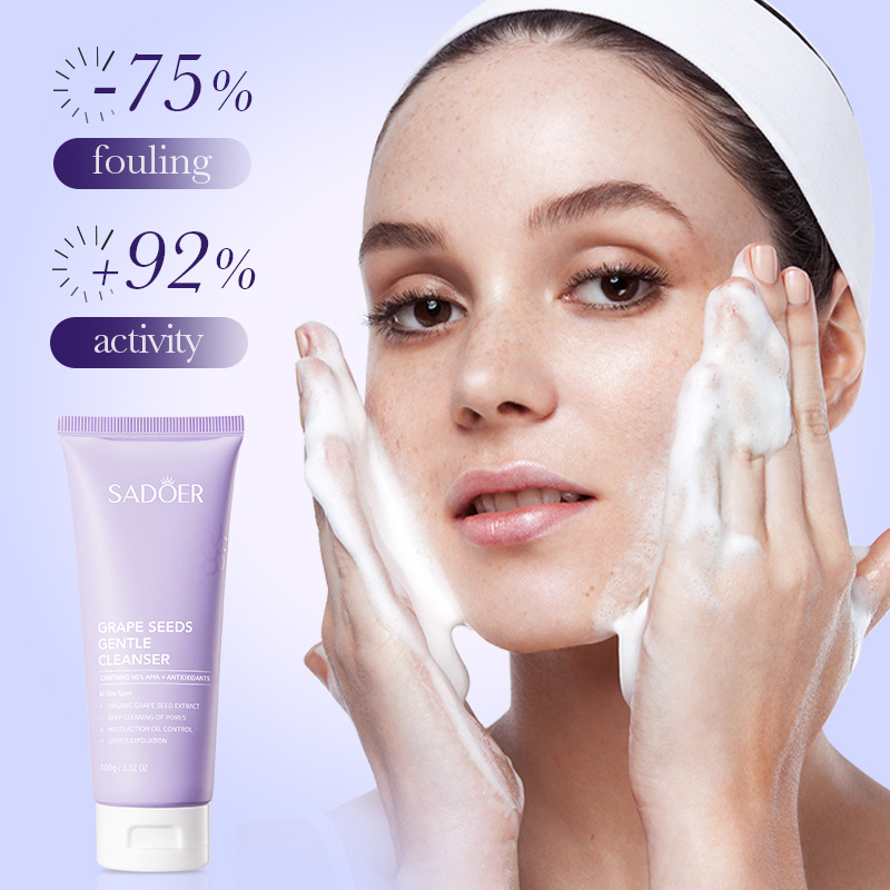 Cross-border wholesale of all-English SADOER grape Seed Gentle Facial cleanser Item Picture