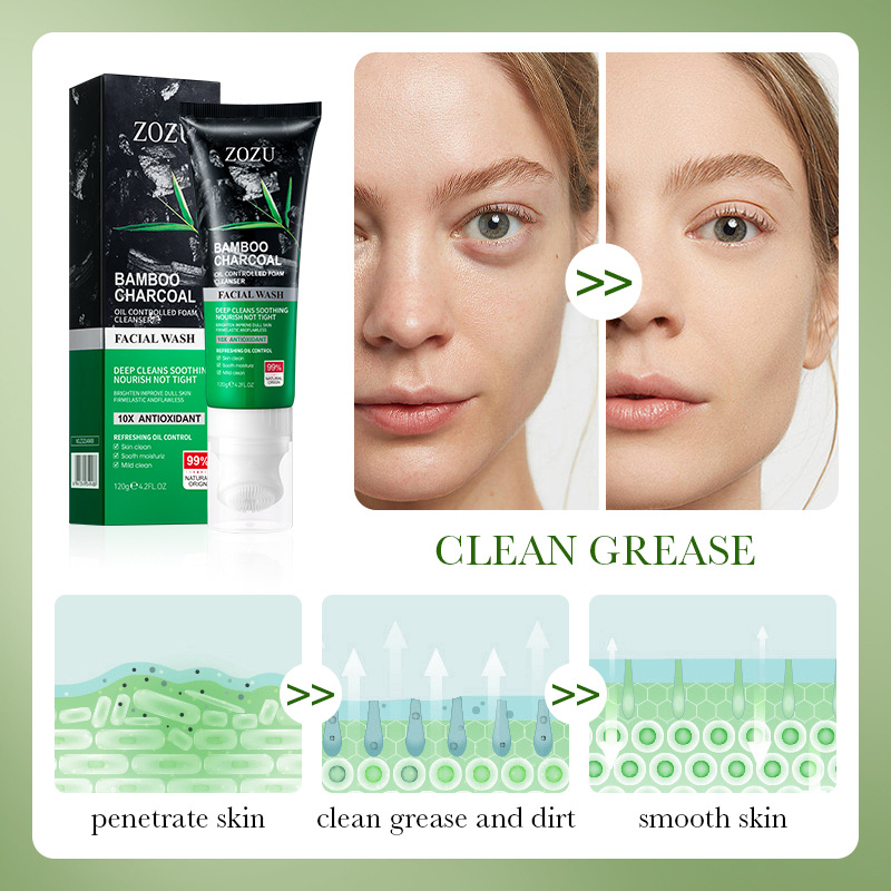 All-english ZOZU bamboo charcoal Cleansing Facial cleanser for pore cleaning, cross-border export wholesale Application Scenario