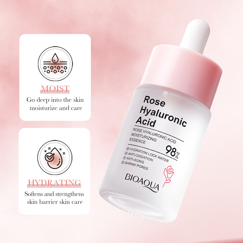 Cross-border wholesale of all-English BIOAOUA Rose Hyaluronic Acid Moisturizing Essence, Repairing and Hydrating Fine Essence details Picture