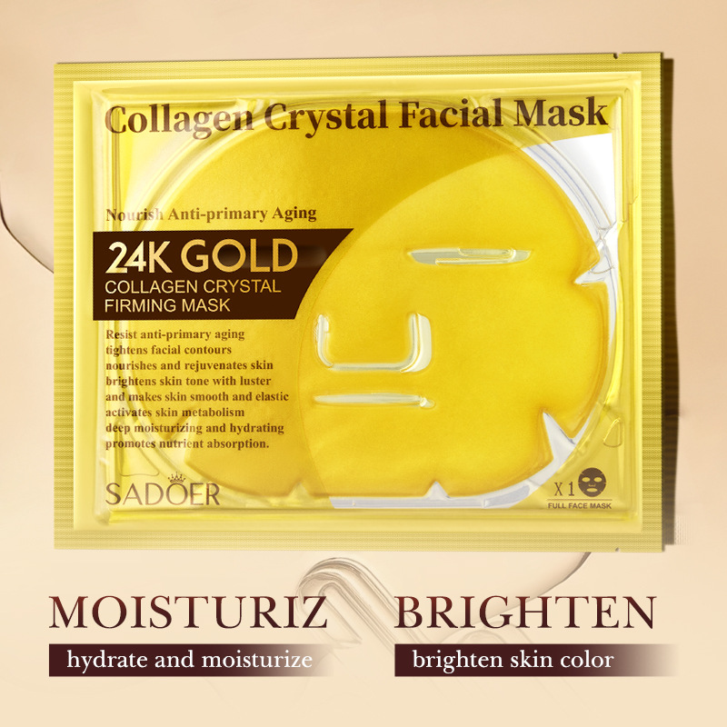 Cross-border wholesale of SADOER24k gold Collagen Crystal Firming and Moisturizing Mask in English details Picture
