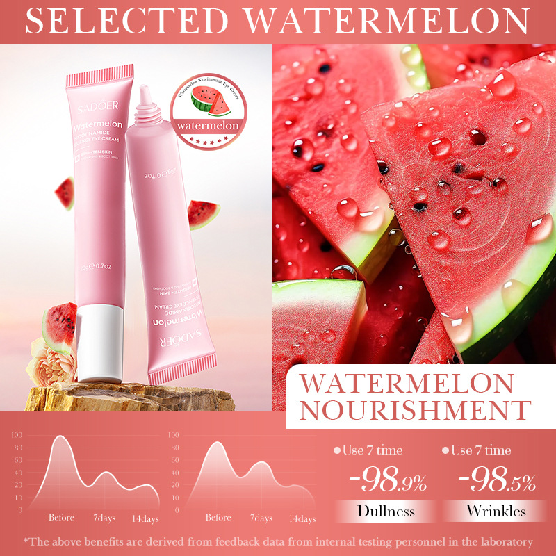 Cross-border wholesale of SADOER Watermelon Nicotinamide essence skin care products, eye cream and face cream in full English details Picture