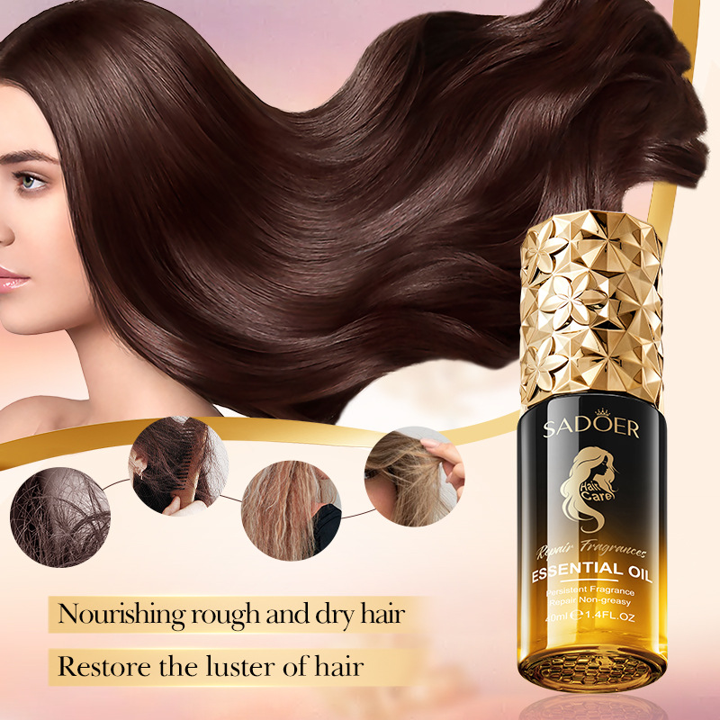 Cross-border export wholesale of all-English SADOER Repairing Fragrance Hair Essential Oil Softening and Nourishing Hair Conditioner Application Scenario