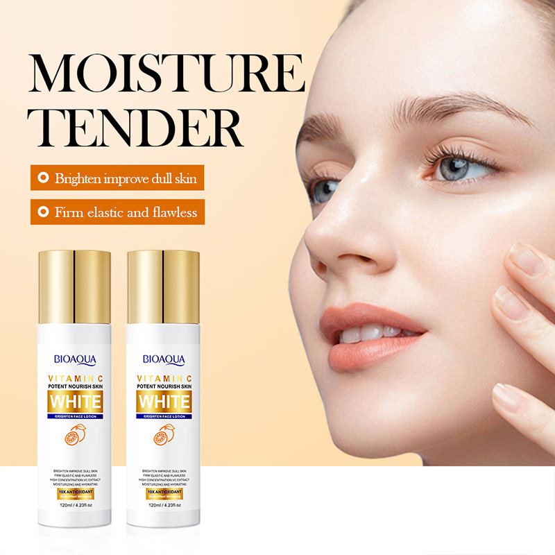 All-english BIOAOUA Vitamin C Whitening and Brightening Lotion Moisturizing, freckle-removing and Brightening Water and Lotion Cross-border wholesale Application Scenario