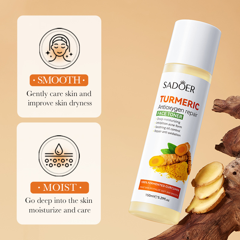 All-english SADOER Turmeric Antioxidant Repair Toner for hydrating, moisturizing pores and shrinking cross-border export wholesale Item Picture