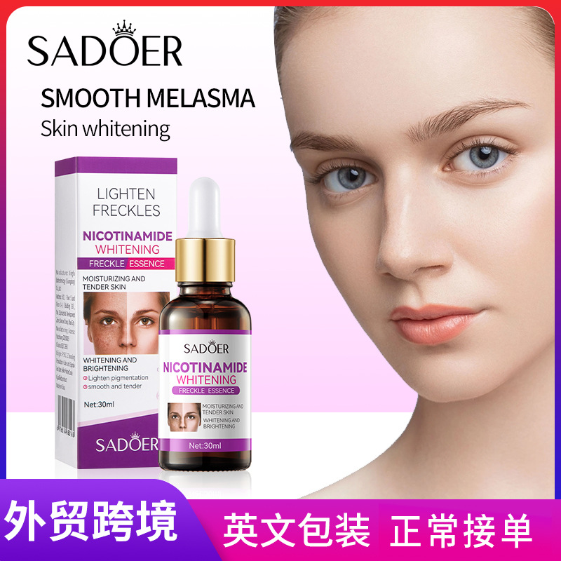 Cross-border wholesale of SADOER Niacinamide Whitening and freckle-removing Essence, Hydrating, Moisturizing and Brightening Essence Essence in full English full figure