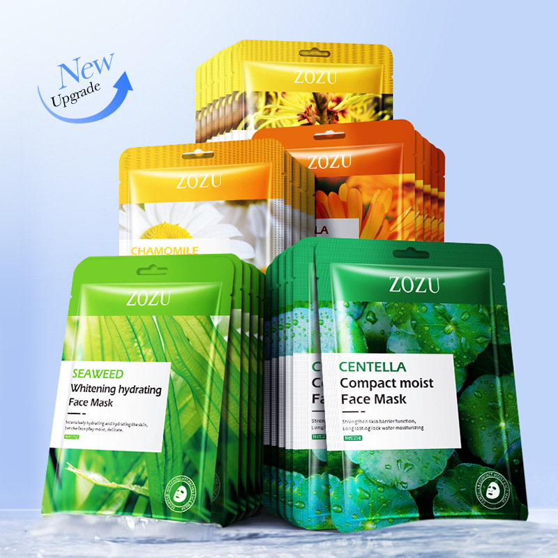 Cross-border export wholesale of all-English ZOZU plant-based moisturizing Facial mask and hydrating skin mask set details Picture