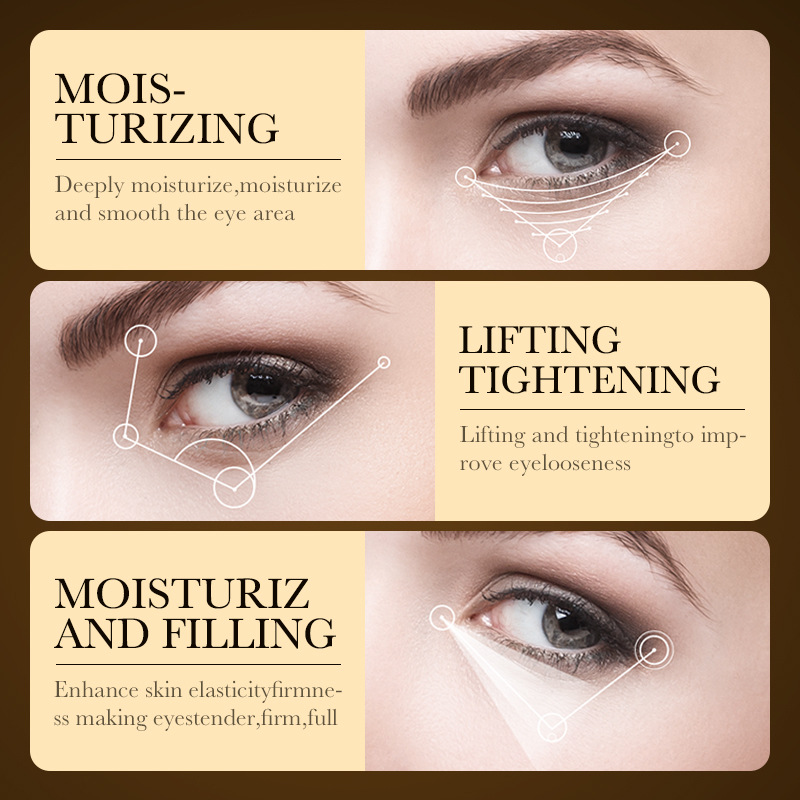 All-english ZOZU24K Gold Hyaluronic Acid Anti-Wrinkle Multi-Effect Eye Cream for Eye Care, cross-border export wholesale Item Picture