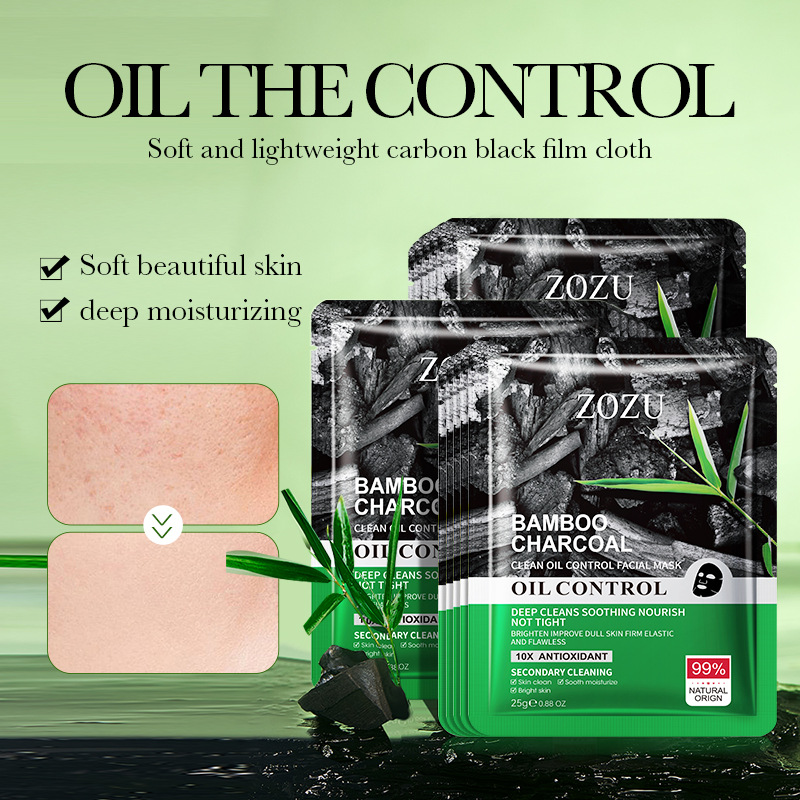 All-english ZOZU bamboo charcoal Cleansing and oil-Control Facial mask Cleansing and Blackhead Removal Mask cross-border export wholesale details Picture